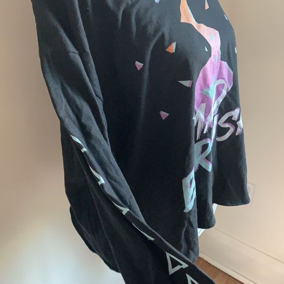 🌈 3/$20 Retro American Apparel black long sleeve mad burnish graphic tee-unisex - Picture 3 of 6